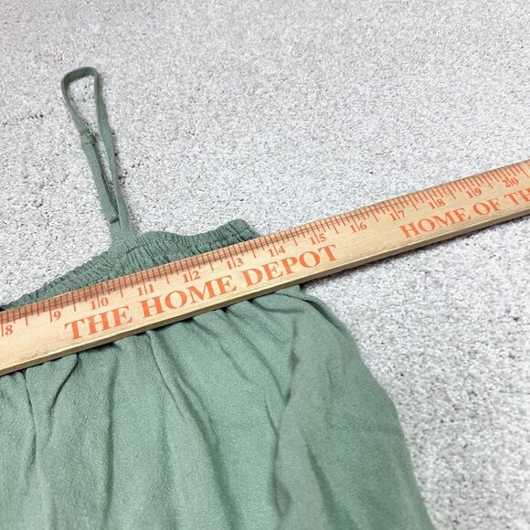 Wishlist Romper Women’s Green Sleeveless Size Medium Pockets Linen Blend - Picture 3 of 11